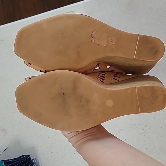 Jeffrey Campbell Rodillo Nude cutout wedge sandals size 10 - Picture 9 of 11